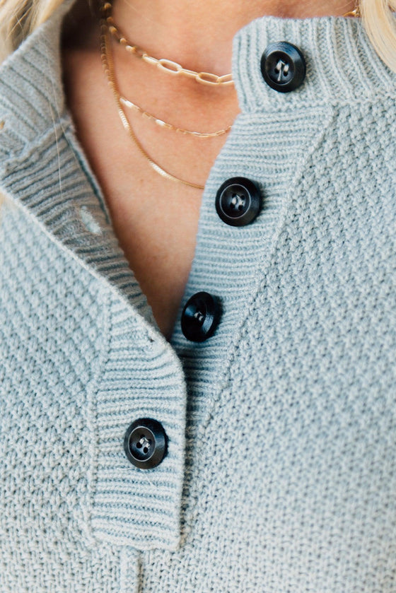 Waffled Henley Sweater