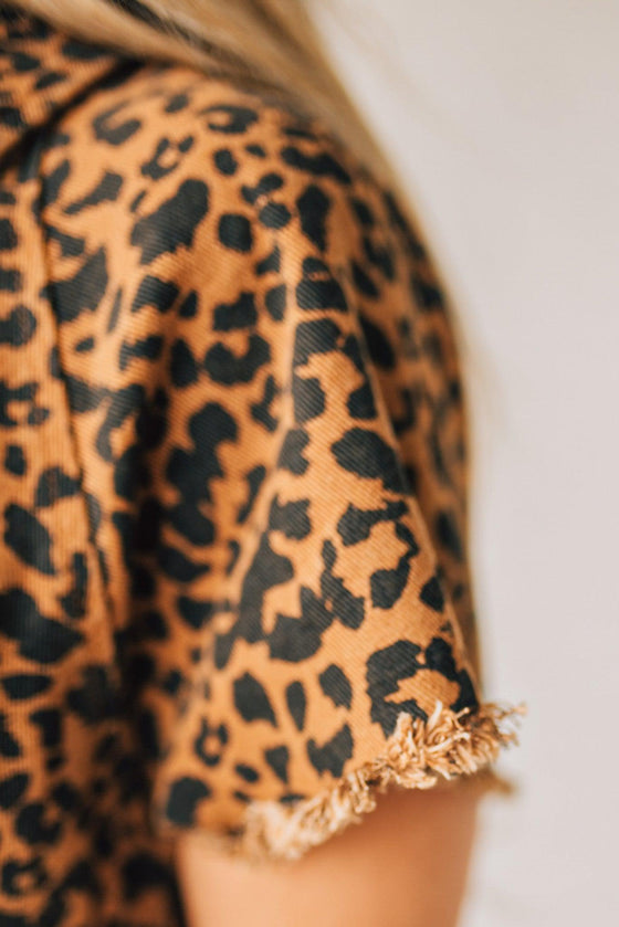 Wild Wish Leopard Denim Dress