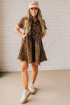 Wild Wish Leopard Denim Dress