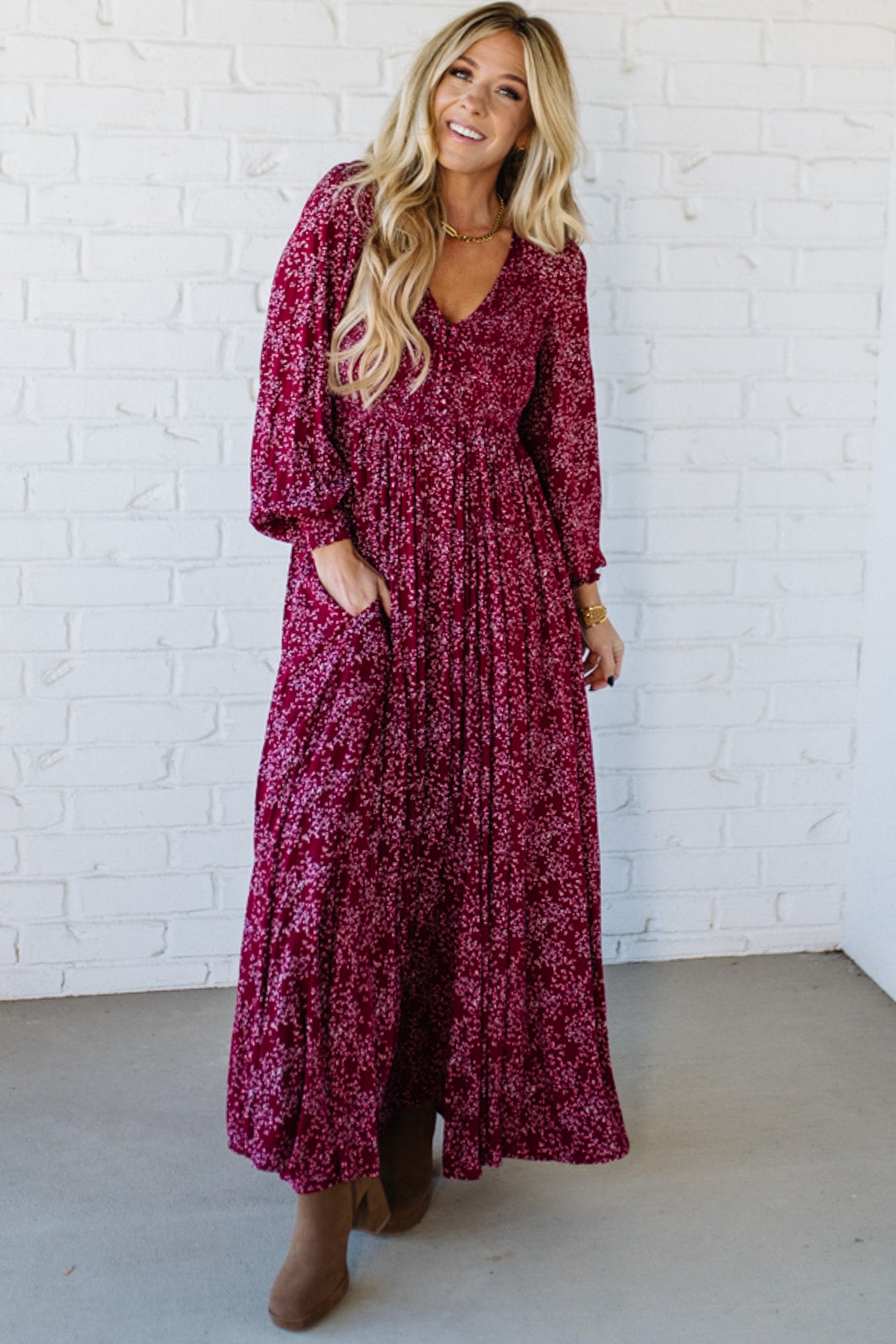 Winter Berry Maxi Dress – RubyClaire Boutique