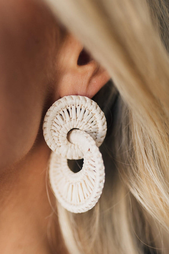 Woven Raffia Earrings