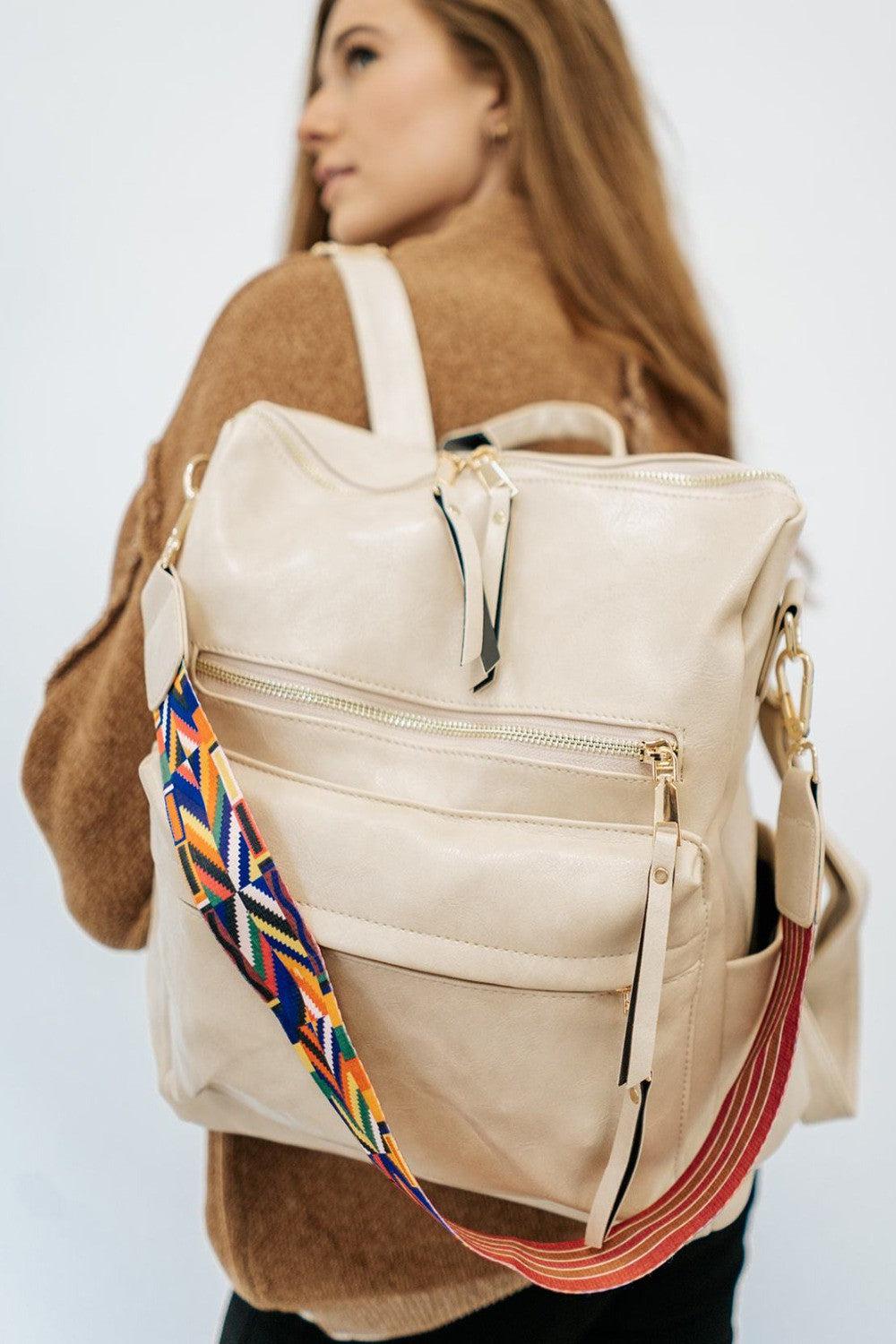 Luxe Convertible Backpack + Aztec Strap