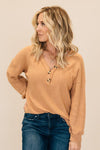Button Detail Waffle Top