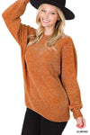Round Neck Chenille Sweaters | Clearance
