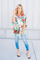 Tropical Print Top
floral-print-babydoll-tropical-themed-top