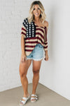 American Flag Loose Fit Sweater