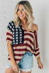 American Flag Loose Fit Sweater