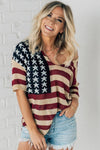 American Flag Loose Fit Sweater