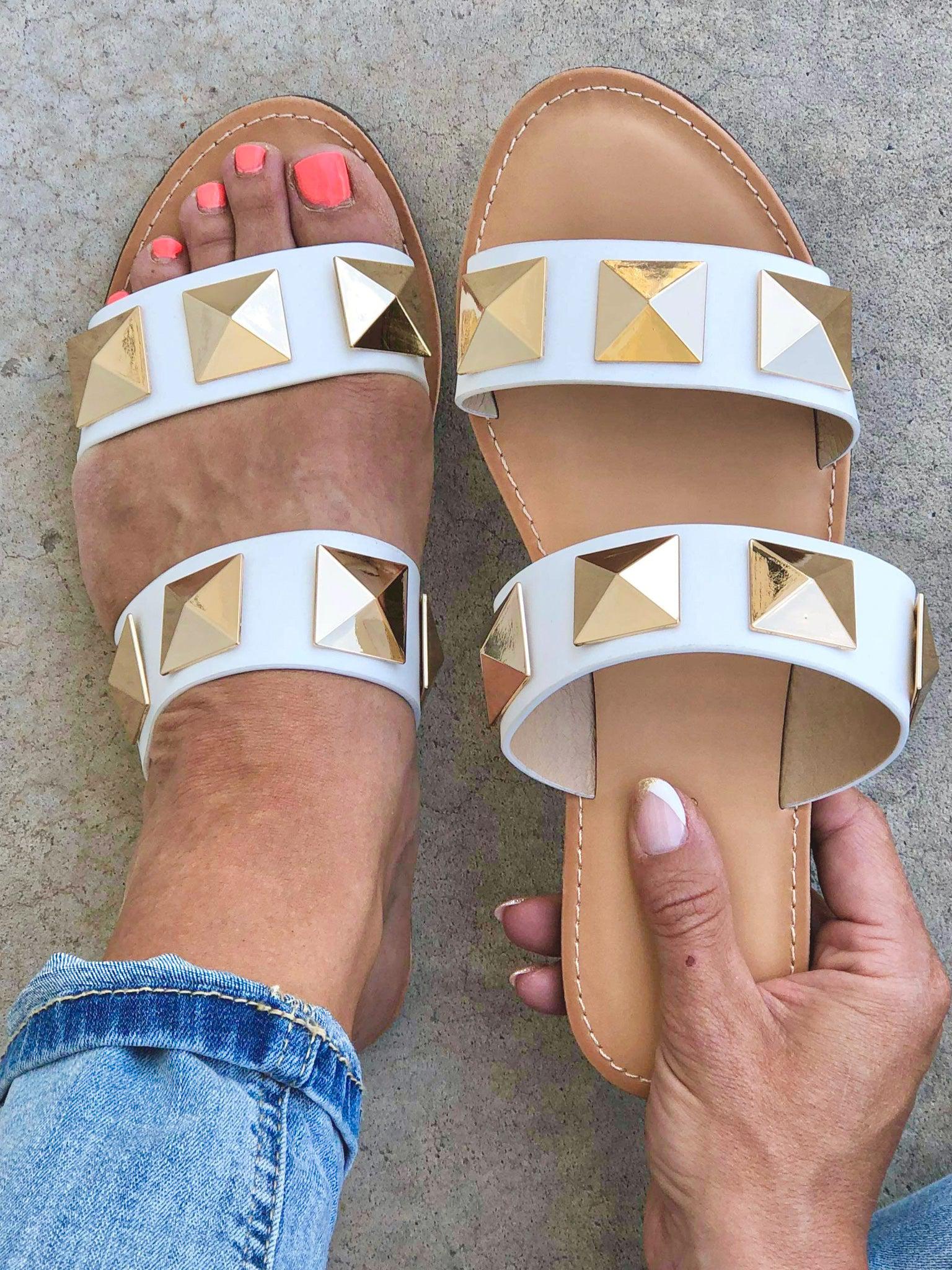 Ashley Oversized Stud Sandals