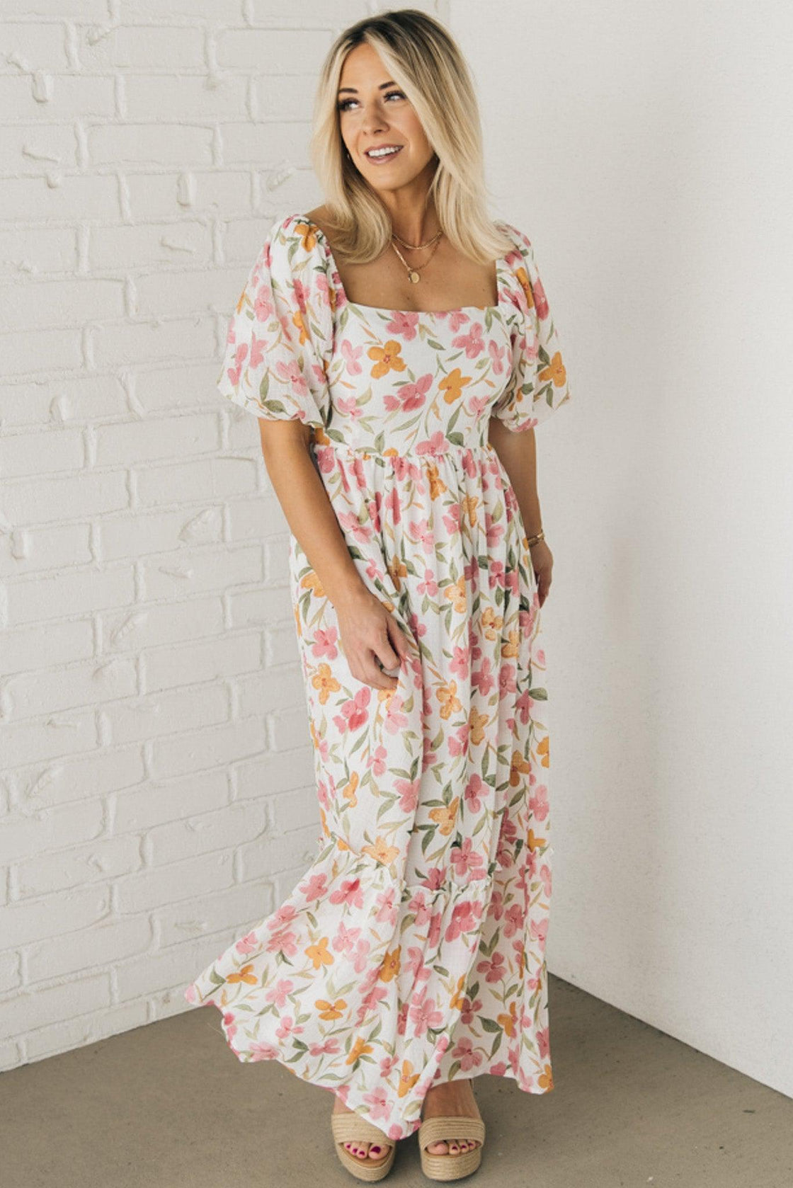 Aurelia Floral Maxi Dress – RubyClaire Boutique