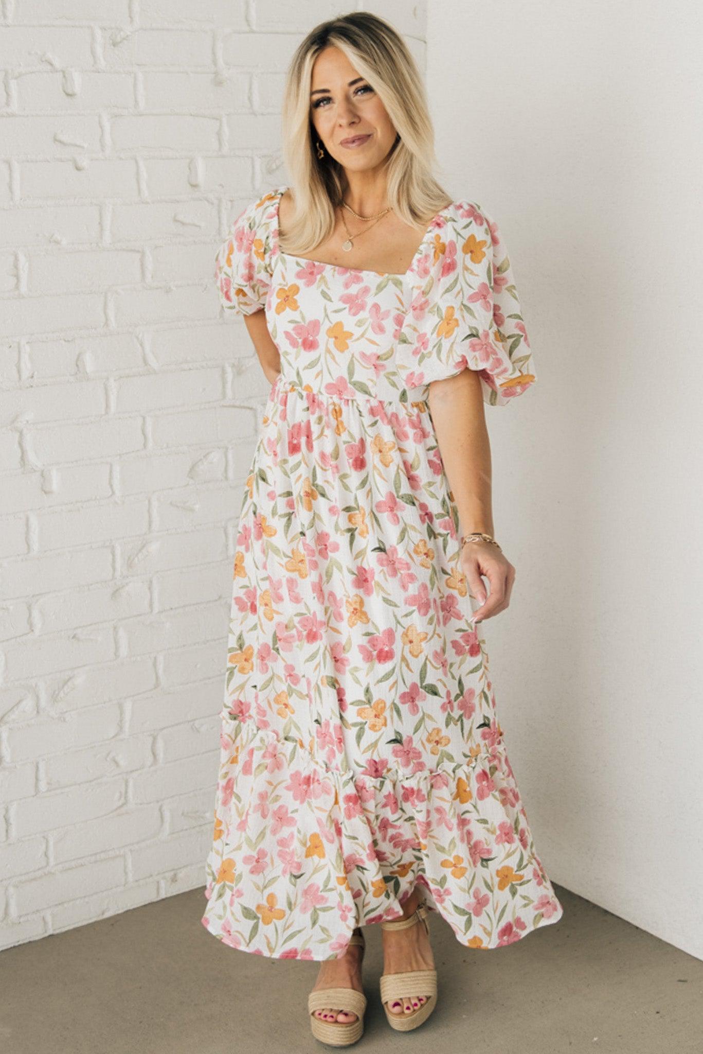 Aurelia Floral Maxi Dress – RubyClaire Boutique