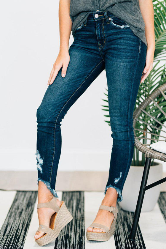 The Chelsea Jeans
distressed-dark-wash-skinny-jeans-raw-edge-denim