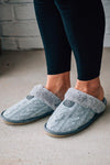 Cable Knit Faux Fur Slippers