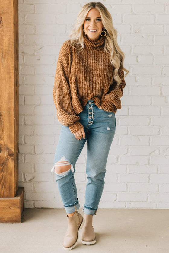 Chenille Turtleneck Sweater