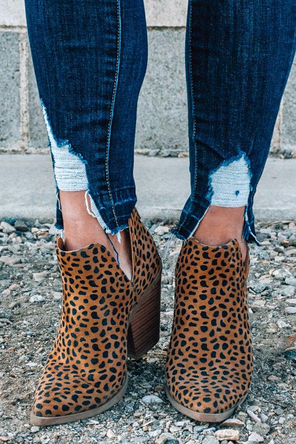 Chrissy Leopard Ankle Booties