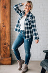 Classic Fit Fur Lined Plaid Top