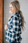 Classic Fit Fur Lined Plaid Top