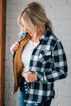 Classic Fit Fur Lined Plaid Top