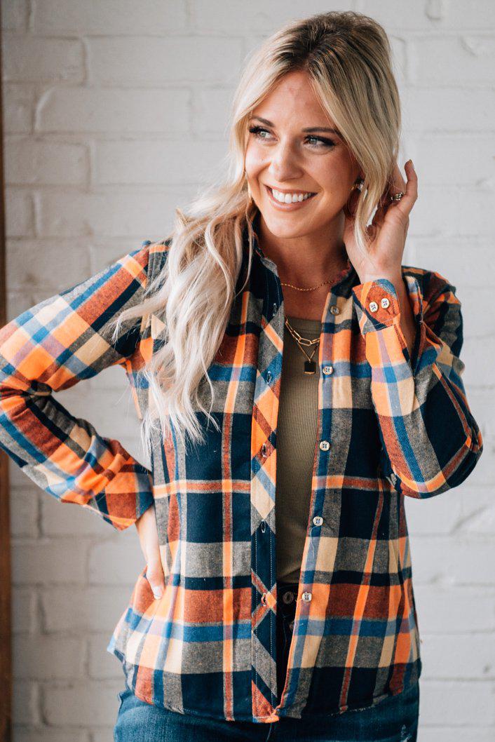 Classic Fit Fur Lined Plaid Top