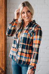 Classic Fit Fur Lined Plaid Top