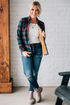 Classic Fit Fur Lined Plaid Top