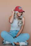 Contrast Stitch USA Flag Hat