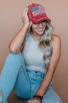 Contrast Stitch USA Flag Hat