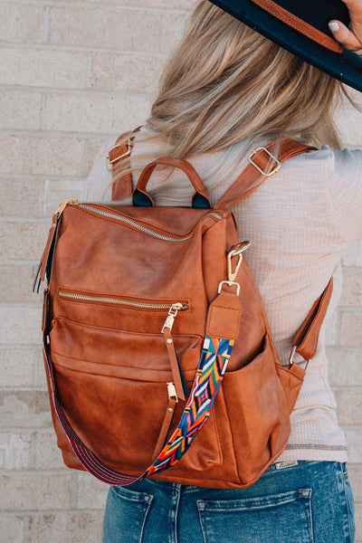 Convertible Backpack with Aztec Strap – RubyClaire Boutique