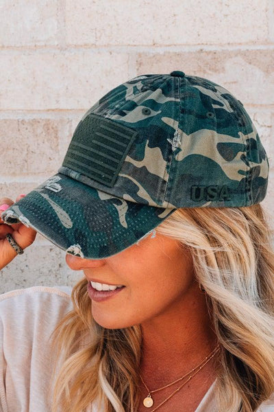 Usa distressed sales hat