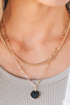 Double Chain + Disc Necklace