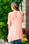 Flowy Open Shoulder Tunic | Blush