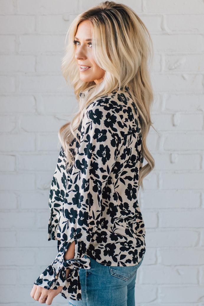 Floral Flare Sleeve Top