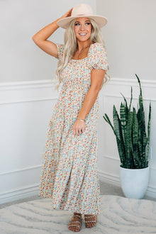  Floral Tiered Peasant Dress