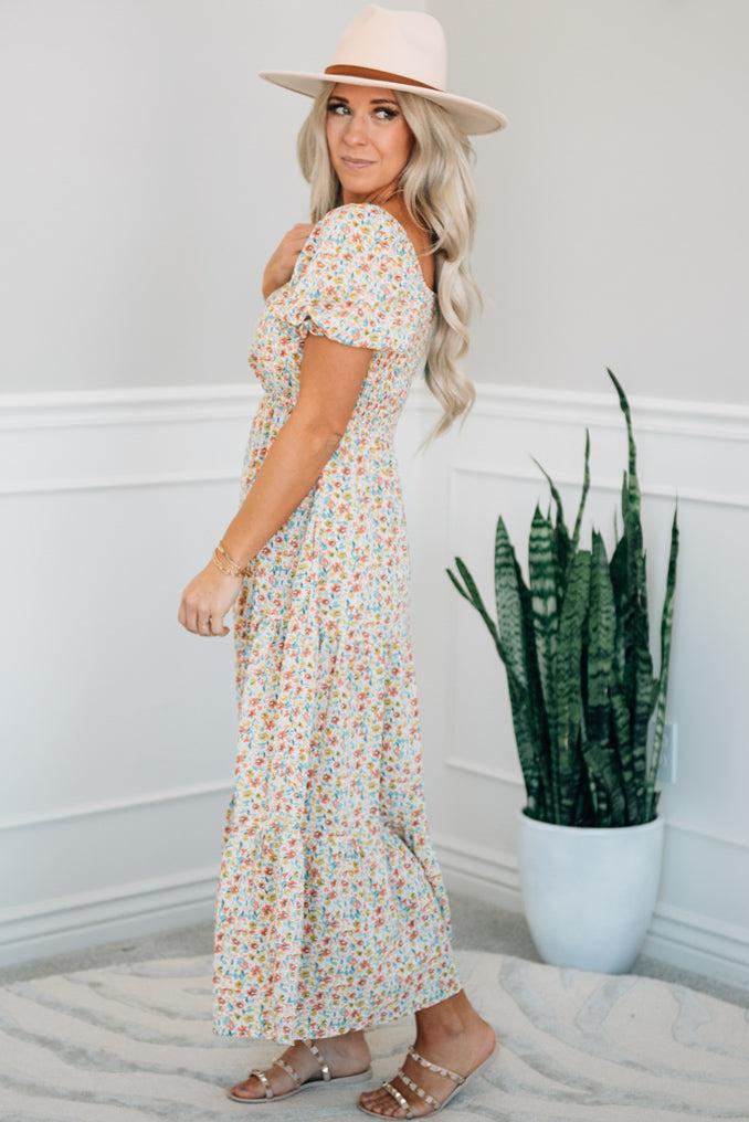 Floral Tiered Peasant Dress