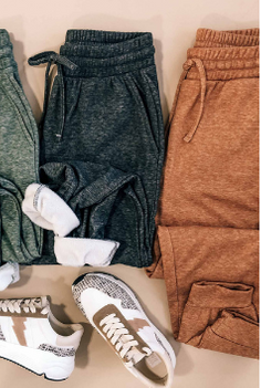 Heathered Fleece Lined Joggers