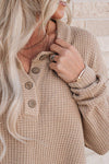 Henley Waffle Knit Sweater