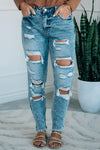 Hollyn Distressed Split Hem Jeans