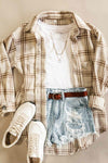 Neutral Plaid Long Shacket