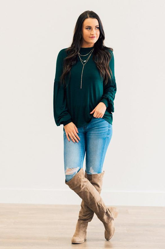 Jersey Balloon Sleeve Tops