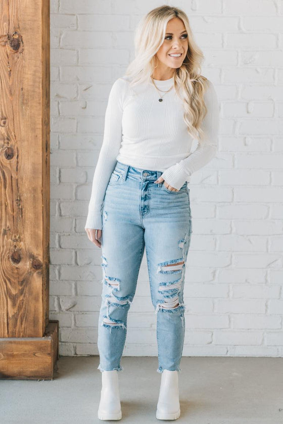 Katie Ribbed Slim Sweater