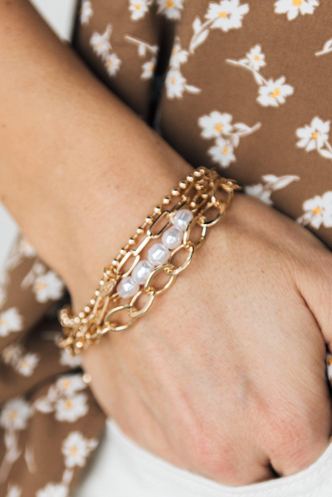 Layered Pearl Accent Bracelet