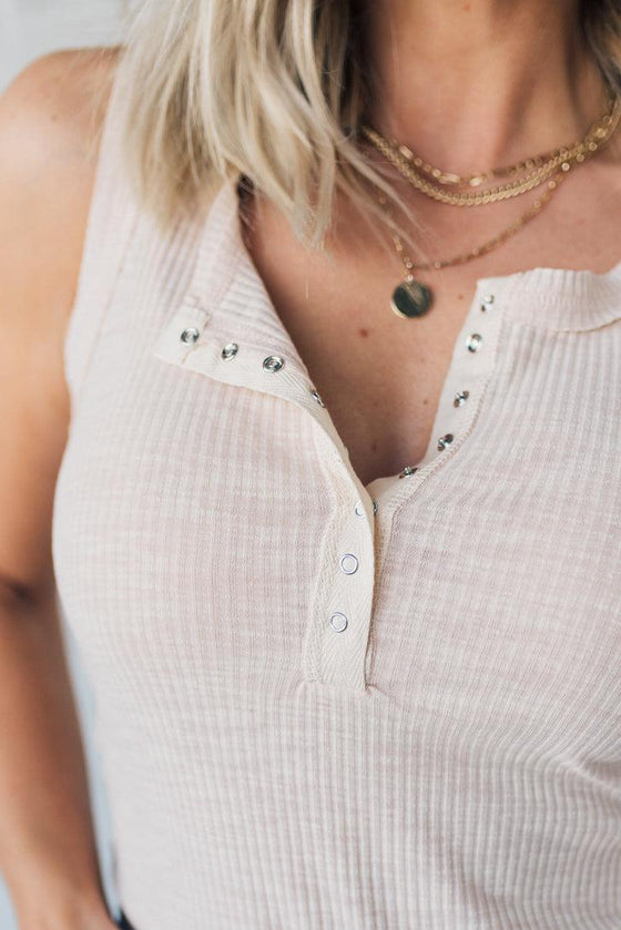 Marissa Snap Henley Tank