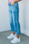 Maya Scissor Cut Wide Leg Crop Jeans