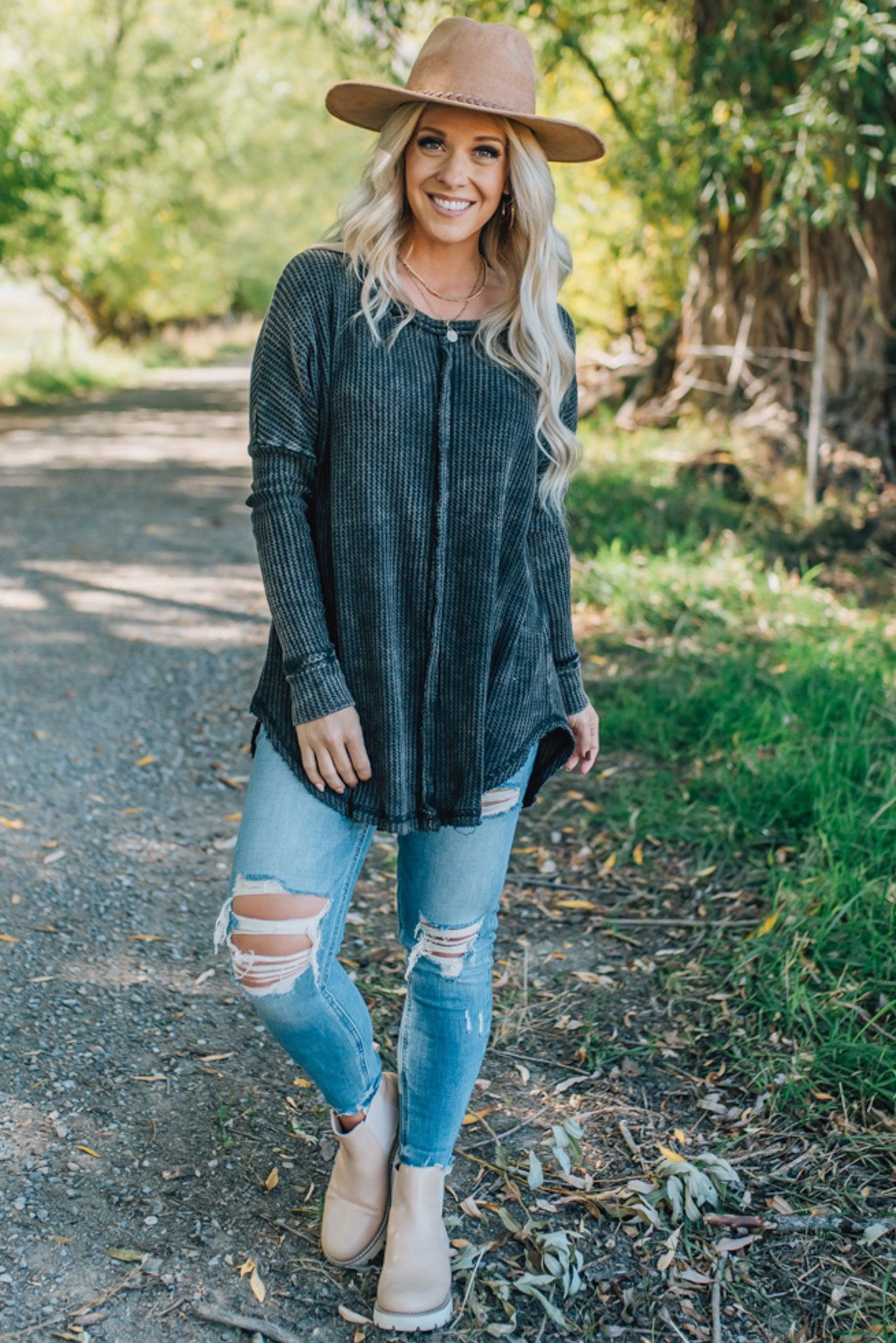 Mineral Wash Waffle Tunic