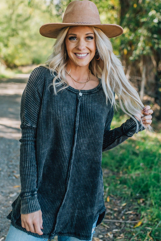 Mineral Wash Waffle Tunic