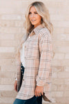 Neutral Plaid Long Shacket