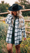 Neutral Plaid Long Shacket