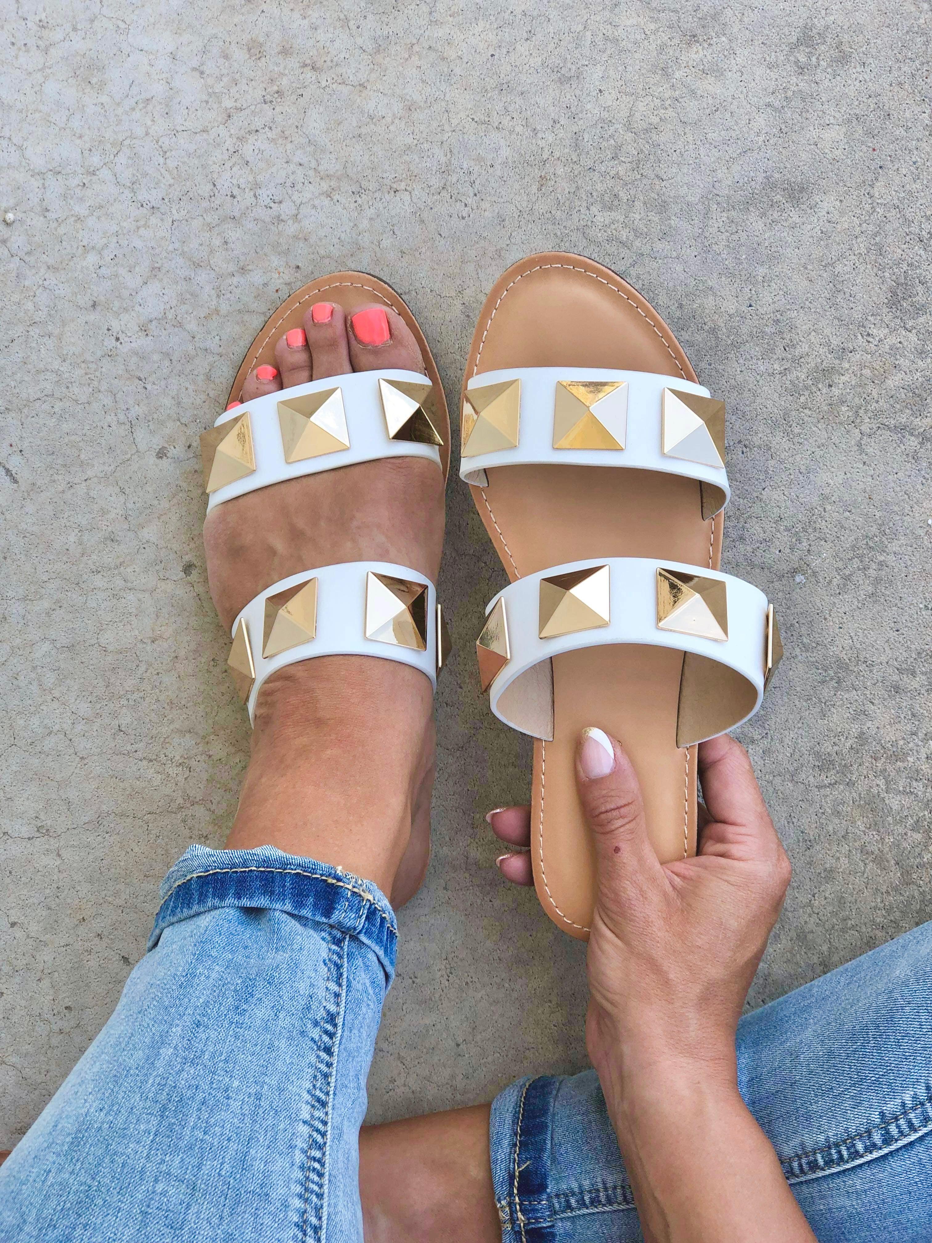 Ashley Oversized Stud Sandals