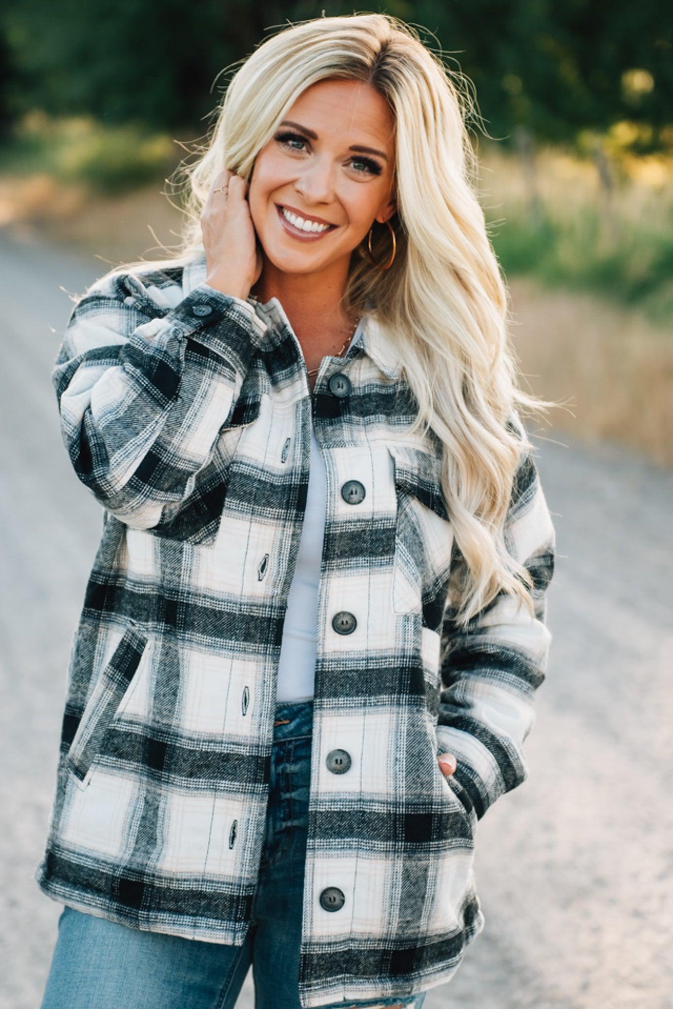 Plaid Button Up Jacket