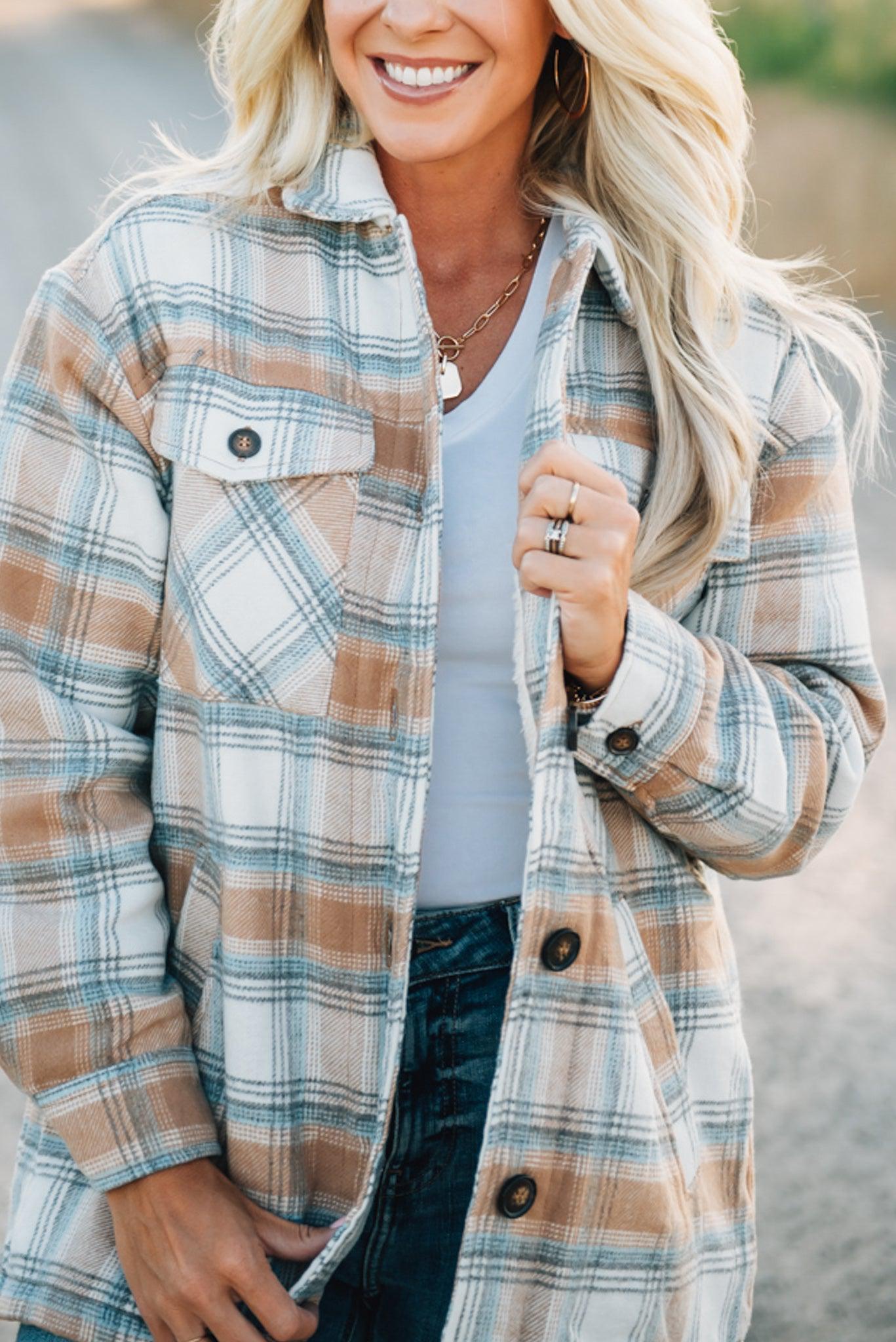 Plaid Button Up Jacket